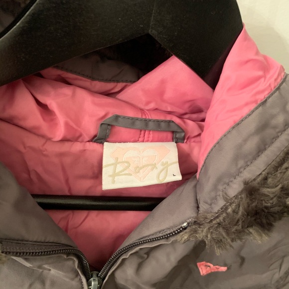 Roxy padded nylon jacket fluffy hooded bomber - Picture 4 of 6